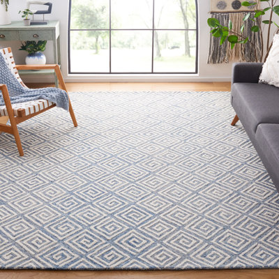 Metro Hand Tufted Wool And Cotton With Latex Geometric Rug