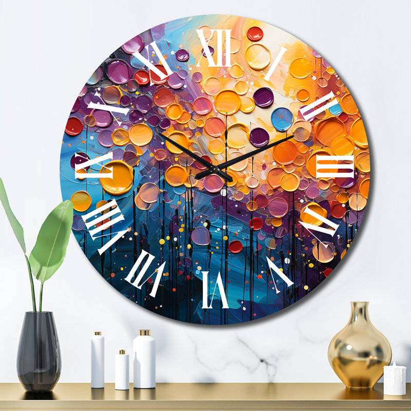 Horloge murale Cupas - Collages abstraits, Grand