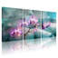 Ensemble de 3 tableaux abstraits floraux à motif d'orchidées violettes sur toile tendue-1629624673