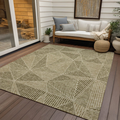 Tapis intérieur / extérieur en polyester tissé à la machine Itzayana