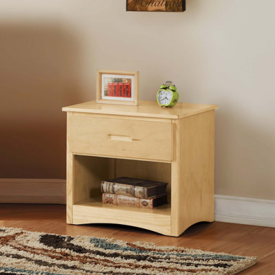 Table de chevet élégante avec tiroir et tablette ouverte, sans assemblage requis