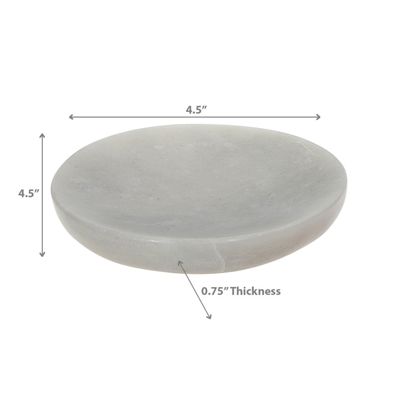 Porte-savon rond en marbre blanc Beatrice