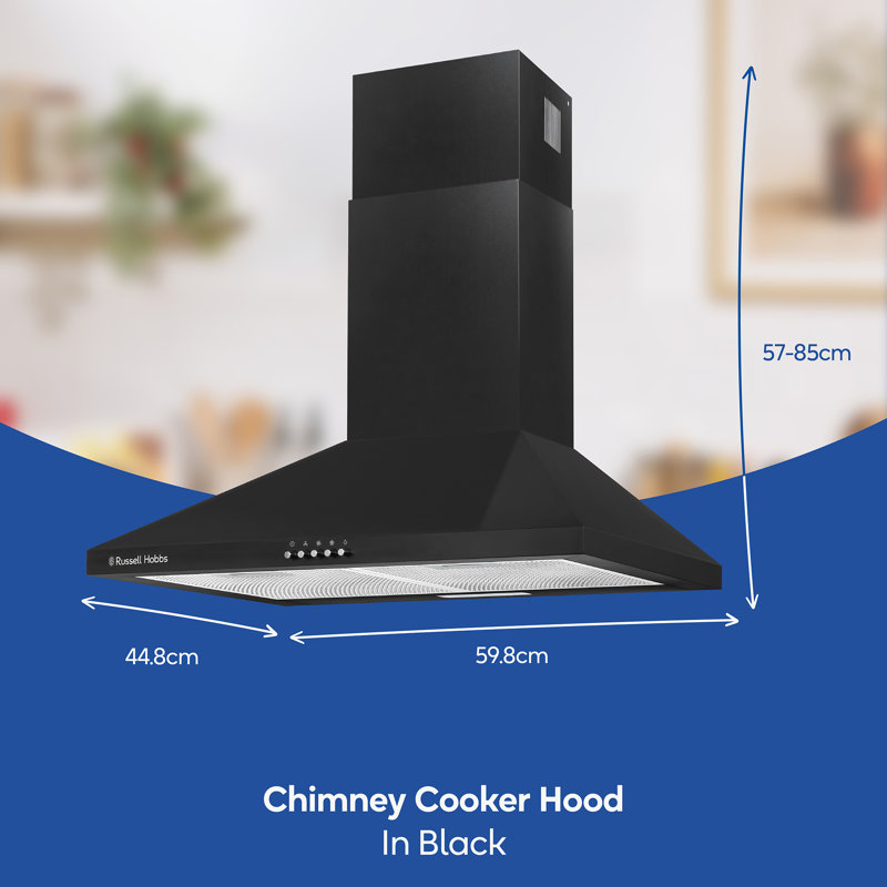 Russell Hobbs® Chimney Cooker Hood, Black, 60cm