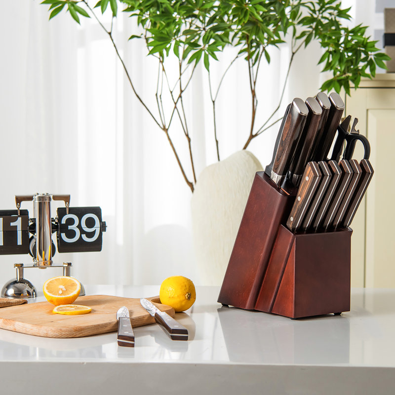 Costway 15 Piece Stainless Steel Knife Block Set
