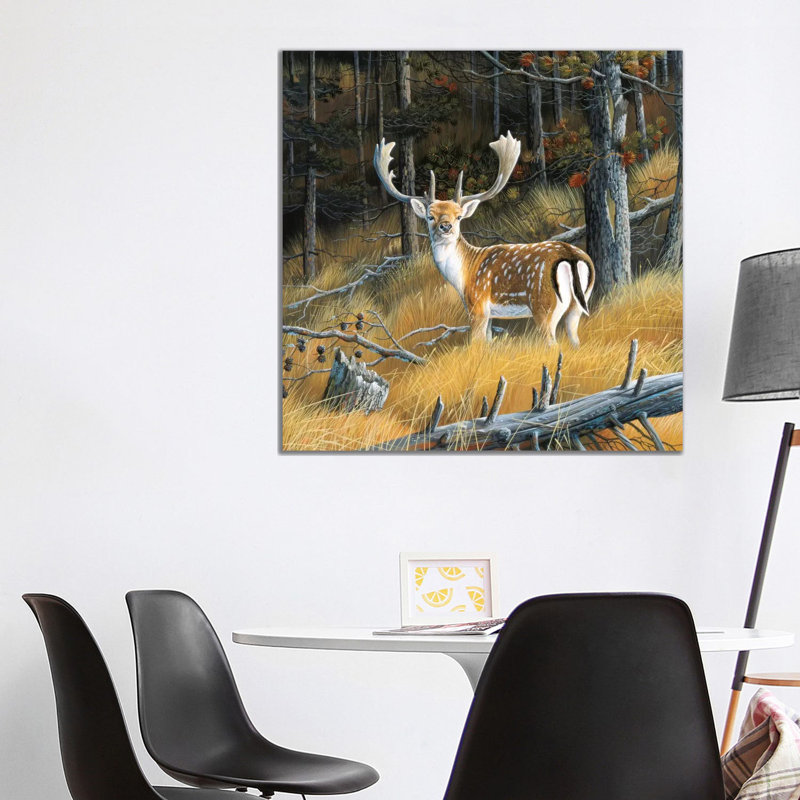 Beautiful Deer 1 Piece Wrapped Canvas Painting, 93.98 cm H x 93.98 cm W