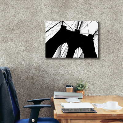 'Brooklyn Bridge Silhouette' by Erin Clark Canvas Wall Art