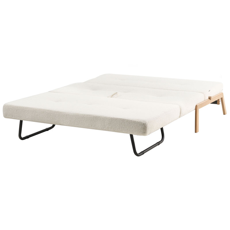 Axton 2 Seater Sofa Bed, White, Boucle
