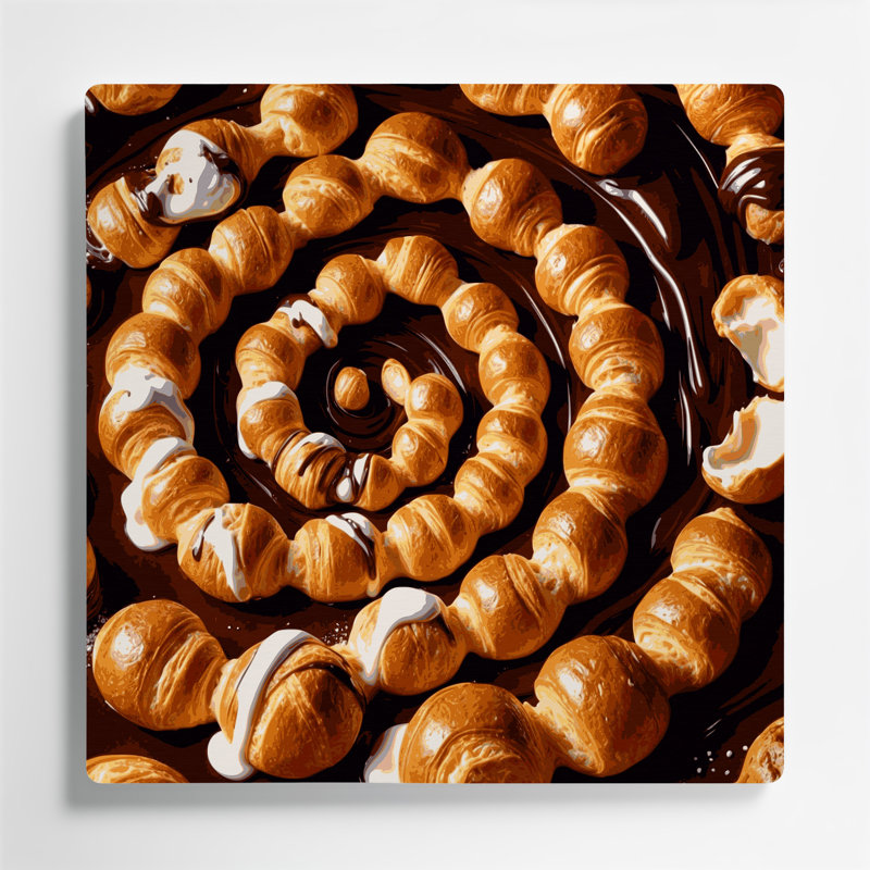 Desserts profiteroles, art mural en métal brun, H 8 po x l 8 po