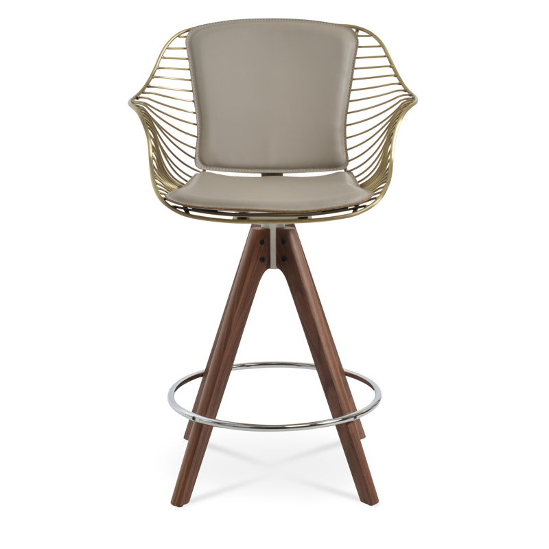 Tabouret Zebra Pyramid, Tabouret de bar (siège d'une hauteur de 26 po), Cannelle PPM-FR / laiton, Cannelle