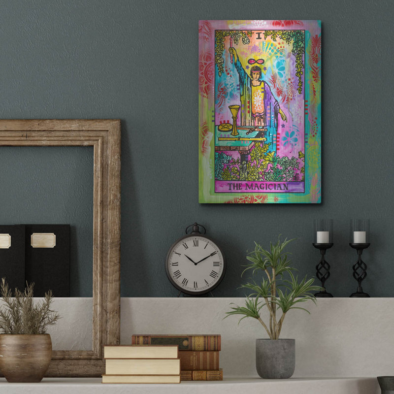 Bungalow Rose «Tarot - The Magicien» par Dean Russo, art mural en métal, H 16 po x l 12 po