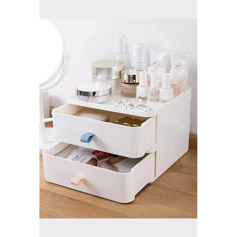 Stackable 2-Drawer Unit Desk Organizer - Make-Up Organizer