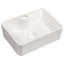 Lavabo vasque rectangulaire moderne en céramique 16 po x 12 po - surface lisse, accessoire de salle de bain blanc au-dessus du comptoir