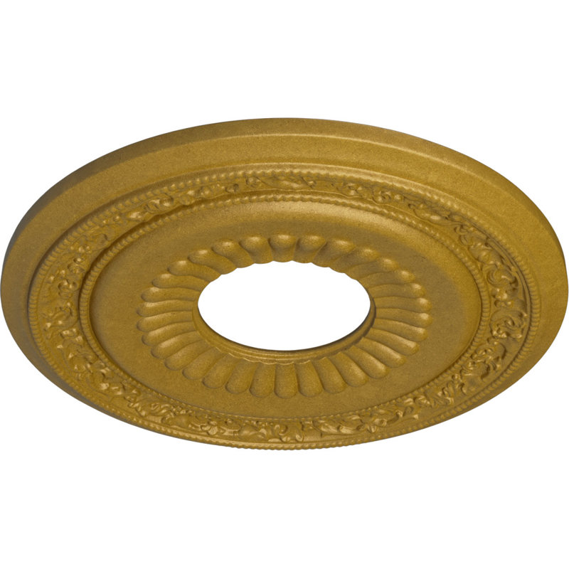 Endurathane Lauren Ceiling Medallion, 20 5/8"OD x 6 1/4"ID x 1 3/8"P (Fits Canopies up to 6 1/4"), Hand-Painted Pharaohs Gold Finish