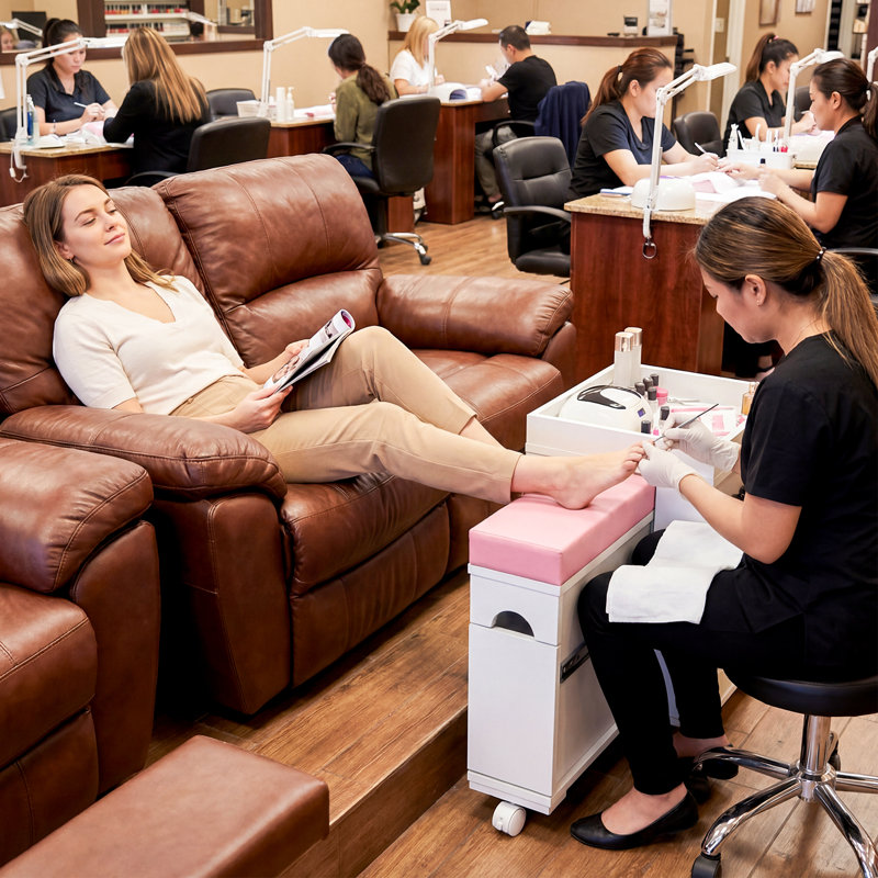 Repose-pieds de pédicure extensible avec coussin en polyuréthane, tabouret de bain de pieds mobile de 14,5 po avec roulettes verrouillables et rangement, chariot de pédicure peu encombrant pour salon, Nail Tech, spa