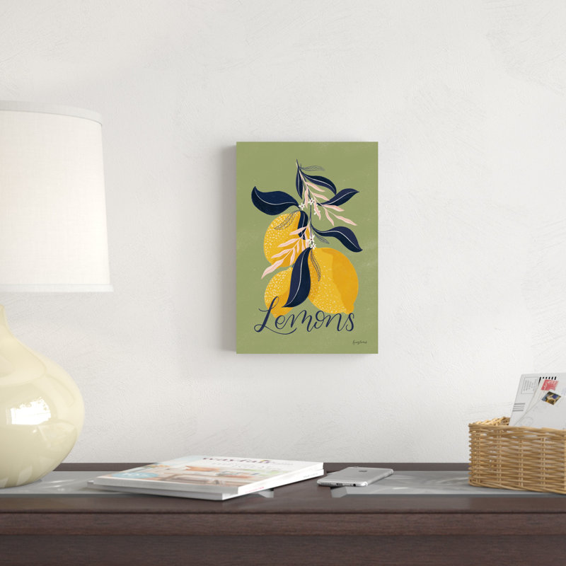 «Lemons I» par Becky Thorns - impression sur toile tendue, H 12 po x l 8 po