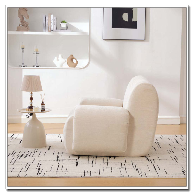 Chaise d'appoint moderne rembourrée, Beige