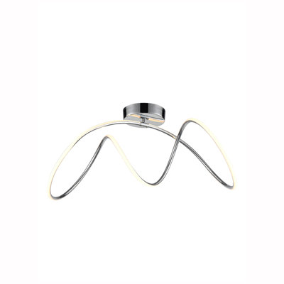 Lunar Chrome 1 Light Ceiling Flush