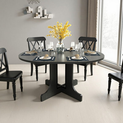 Table de salle à manger extensible Black Farmhouse