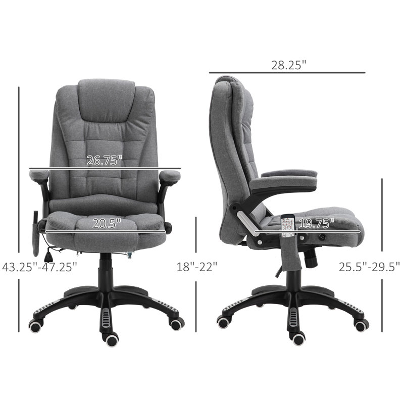 Fauteuil inclinable massant et chauffant, Lin gris