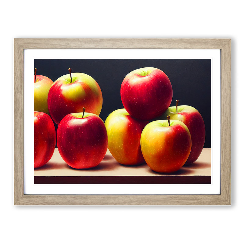 Selection Of Apples Vol.1 - Single Picture Frame Painting, Oak , 46cm H x 64cm W x 2cm D