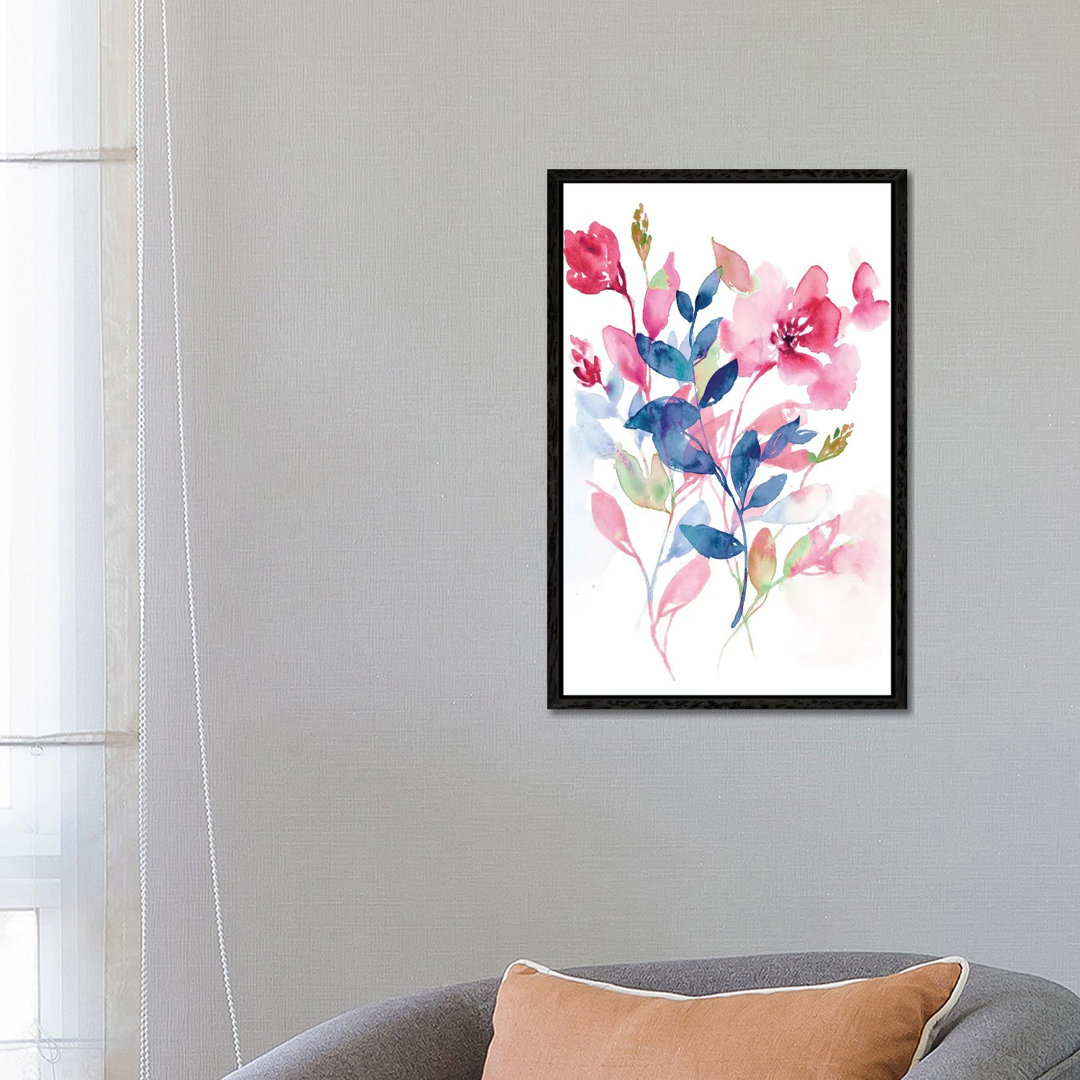 Jeweled Flowers II von Jennifer Goldberger - Galerie-verpackte Leinwand Giclée