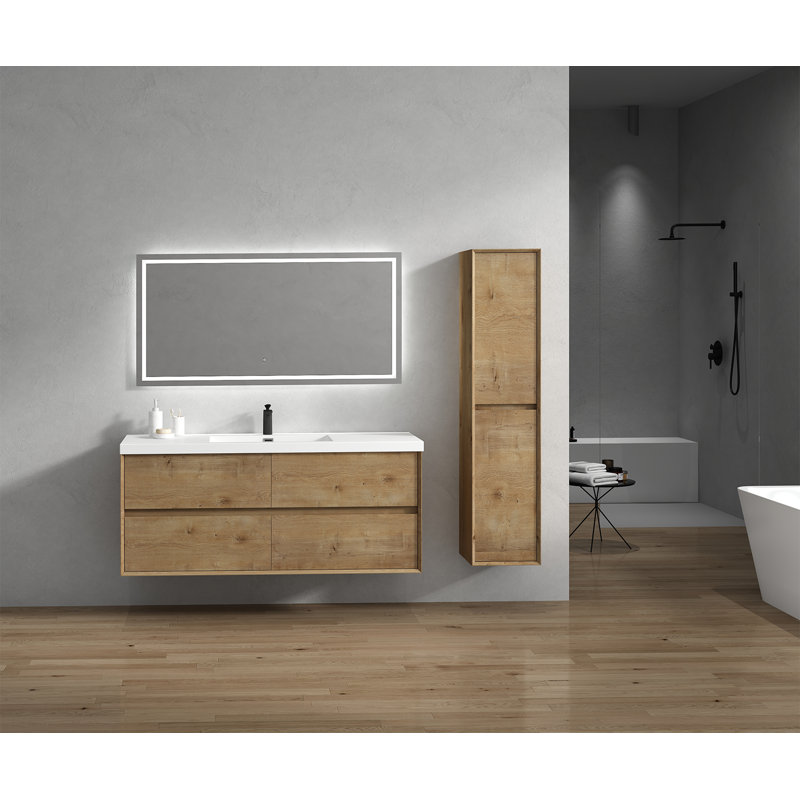 Meuble-lavabo simple l 59,25 po Seavy, Chêne blanc