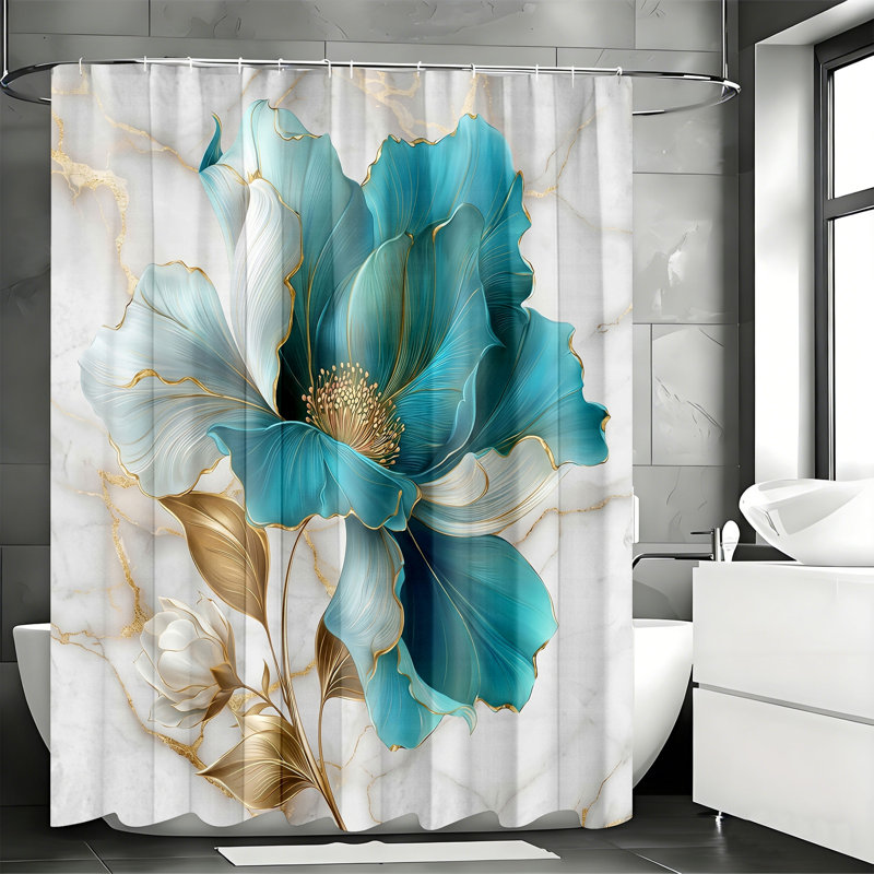 Shower Curtains with Hooks Included