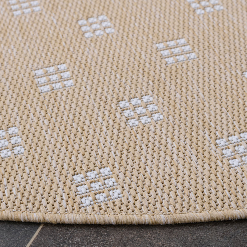 Terrace 806 Geometric Indoor/Outdoor Rug, Round 6'7"