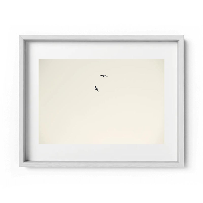 Birds Flying High Print by Joseph Regan, 14" H x 16" W x 0.75" D, White
