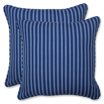 Resort Striped Outdoor Reversible Throw Pillow