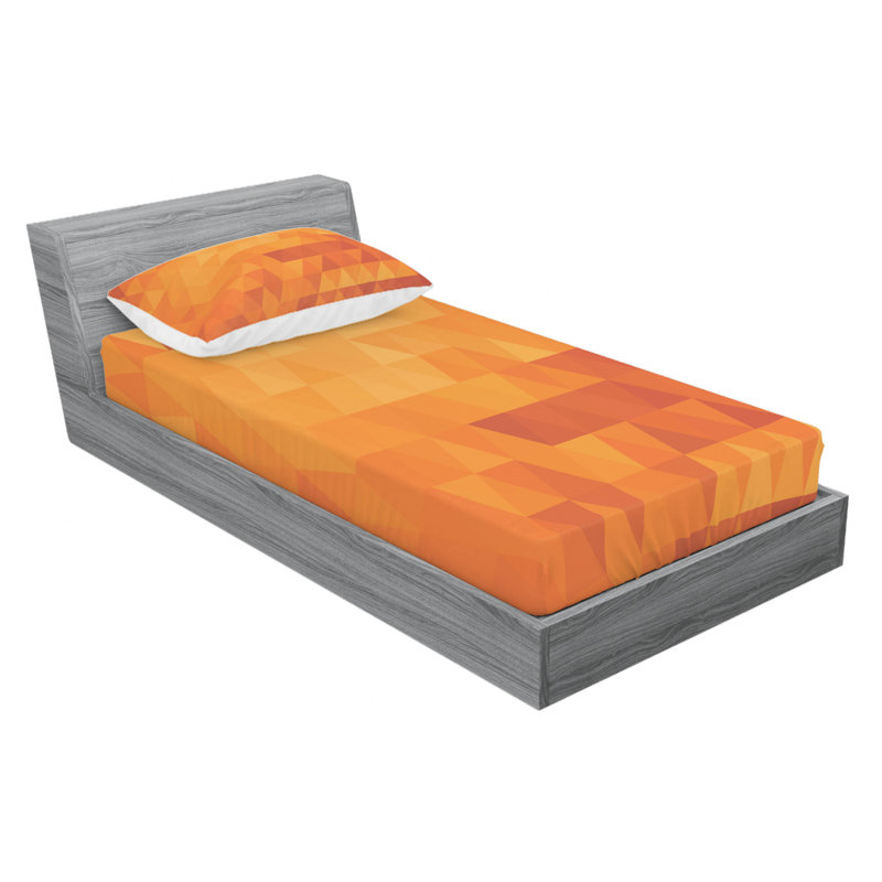 Microfiber Geometric Sheet Set, Twin Sheet Set with Fitted Sheet
