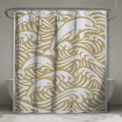 Rideaux de douche Dolphins And Ocean Waves