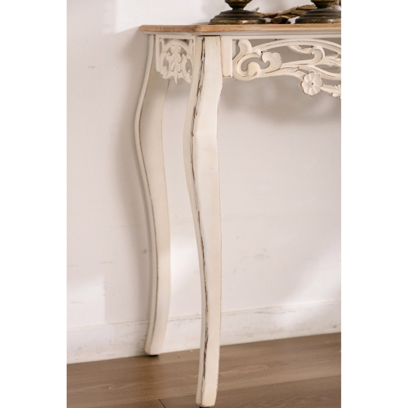 Elegant French Country Entry Table With Wood Carvings And Curved Legs, Enhance Indoor Decor, Long - Lasting, 30.25 In Height Inspired Console Ideal For Areas, Strong, Simple Assembly,