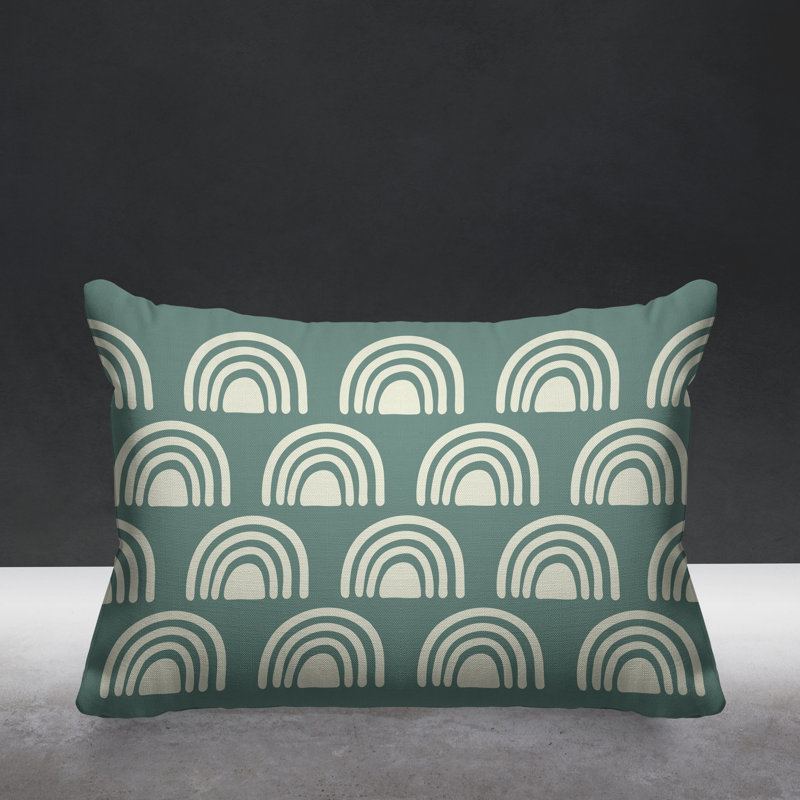 Coussin décoratif intérieur / extérieur Boho, Émeraude