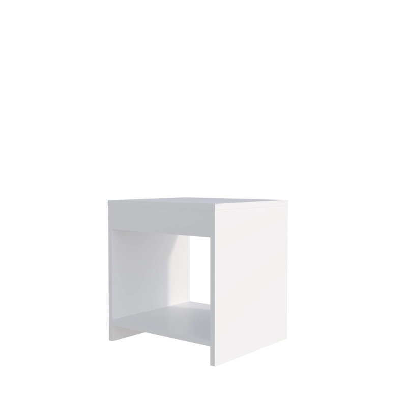 Table de chevet pour chambre à coucher blanche - Rangement ouvert pour une organisation polyvalente et facile à entretenir