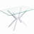 47.24" Rectangular Clear Tempered Glass Dining Table-390650268
