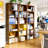 6-tier Bookshelf Set, 2-Piece 70 Inch Tall Bookcase, Freestanding Wood Display Shelf Storage Shelf-438794176