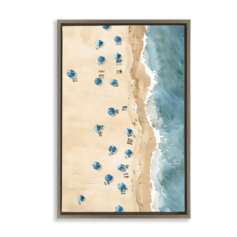 Cadre flottant Beach Club Holiday, design par LSR Design Studio, H 25 po x l 17 po, Cadre flottant orme Montalcino
