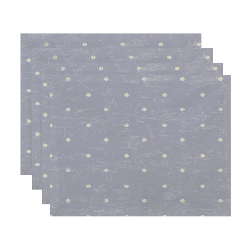 Ensemble de napperons géométriques 4 pièces Wally Dot, gris