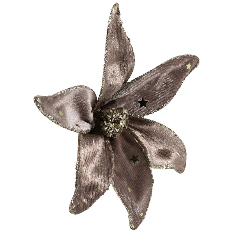 Glittered Flower Christmas Clip-On Ornament - 6"