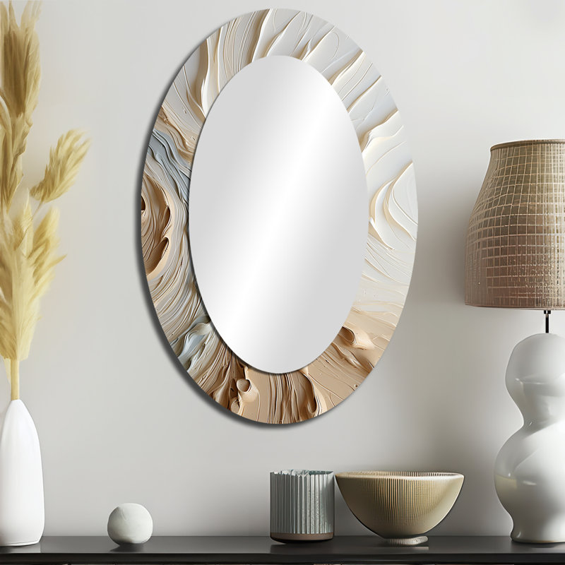 Miroir mural blanc et doré Champagne Flow III - Glam, H 36 po x l 24 po