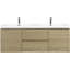 Meuble-lavabo flottant 60 po avec lavabo, meuble-lavabo mural moderne 60 po avec lavabo à surface solide, deux lavabos et tiroirs à fermeture en douceur-959584154