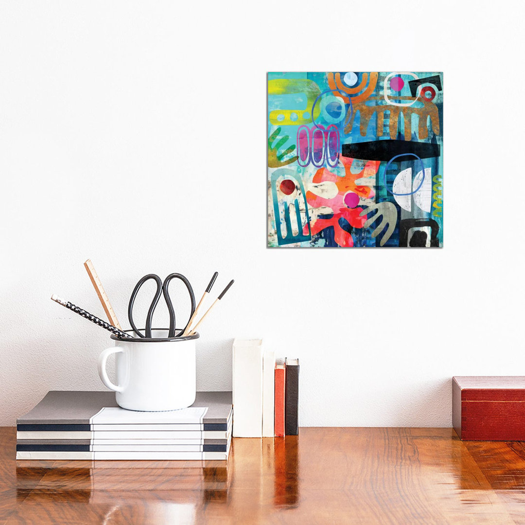 Tribal Abstract Blue by Nikki Chu - Print East Urban Home 