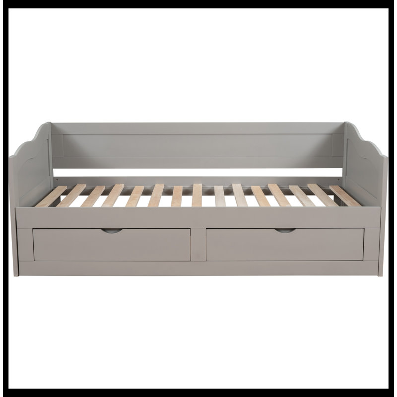 Lit de jour avec couchette Awi, Lit simple, Gris