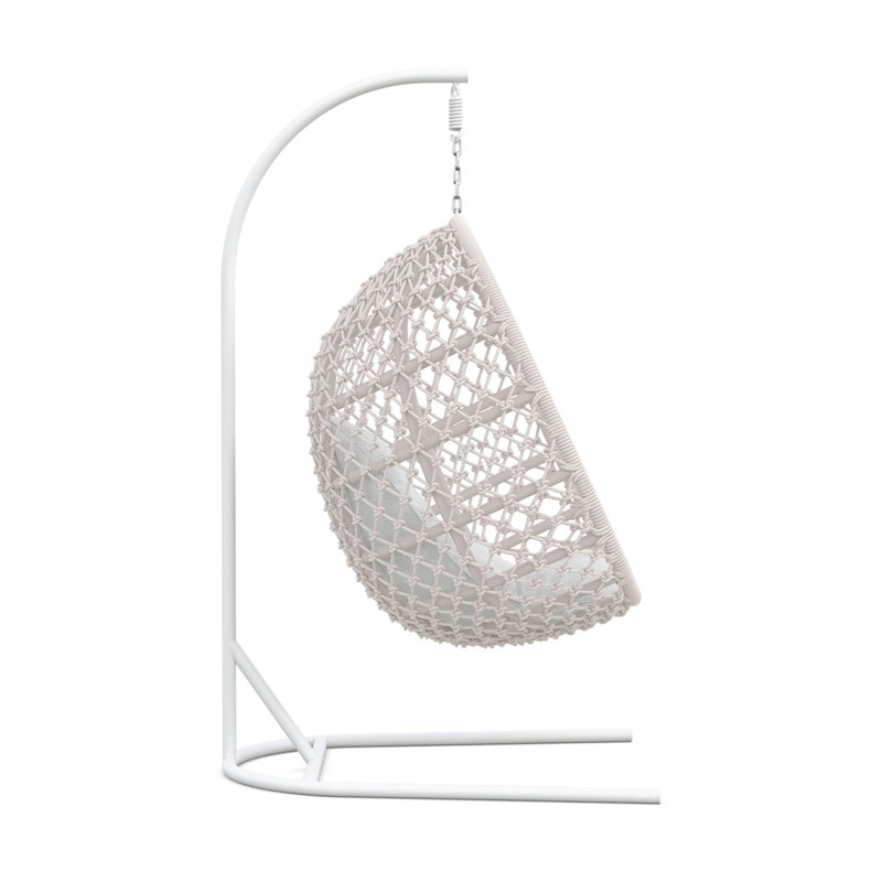 Amelia Egg Chair with Stand, Sand/White