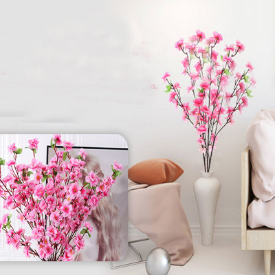 10 branches artificielles de cerisier en fleurs, fausse fleur 25,5 po, longues tiges, prune, fausses plantes de pêche, véritable toucher en soie pour le mariage