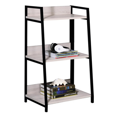 Bibliothèque de rangement rectangulaire au fini naturel et noir pour la chambre à coucher