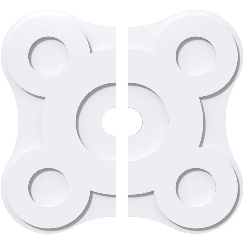 Médaillon de plafond contemporain en PVC de qualité architecturale, deux pièces 16 po x P 2 po x P 5 1/2 po x P 1 po