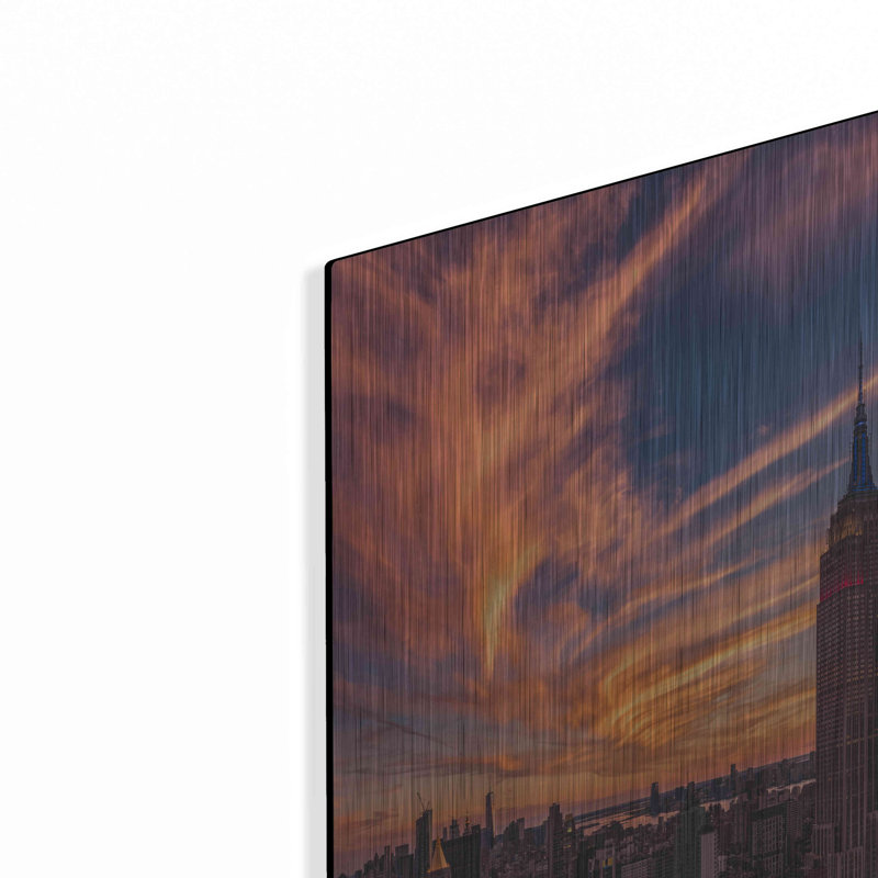 «9-11 New York Sunset» par Bruce Getty, art mural en métal, H 24 po x l 16 po
