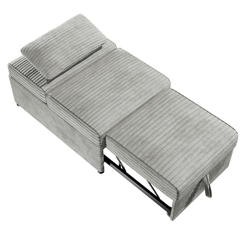 Contemporary Sleeper Sofa Chair, Natural Ash